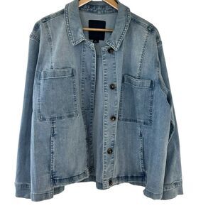 QVC studio park Light wash Women's Jean Chore Jacket size large